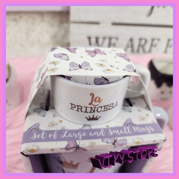 {MHI} Coffe Set of 2 Cups {La Princesa} {La Reina} - Picture 3 of 4